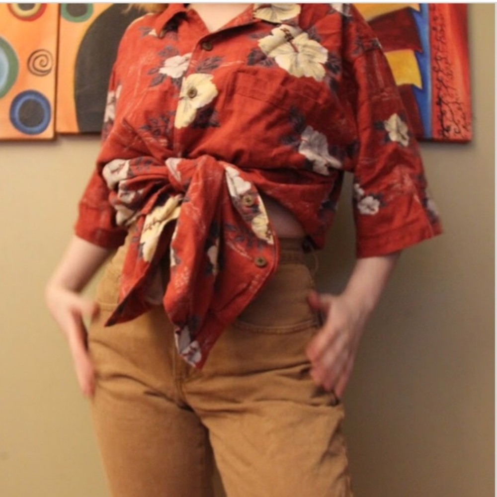 vintage tan 25” high-waisted guess mom jeans